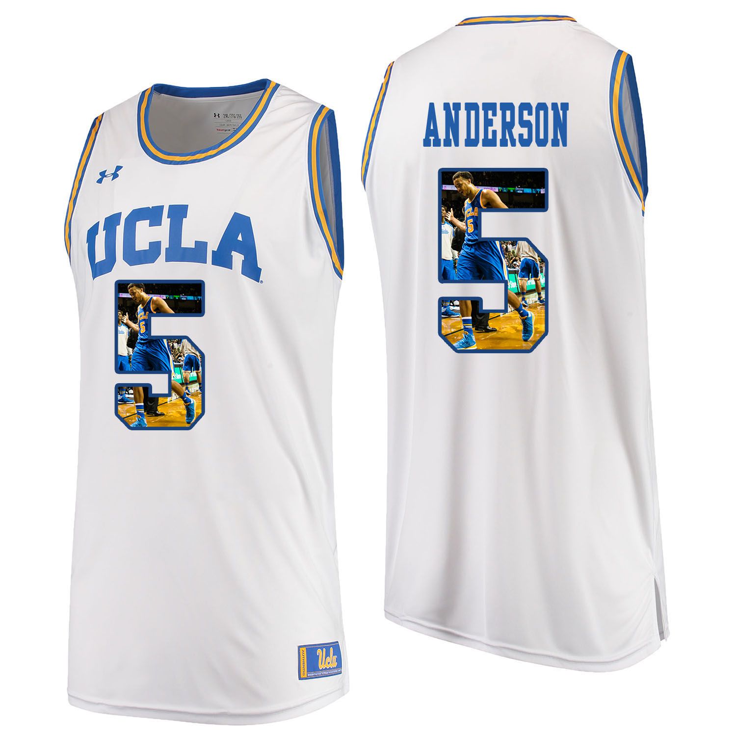 Men UCLA UA #5 Anderson White Fashion Edition Customized NCAA Jerseys